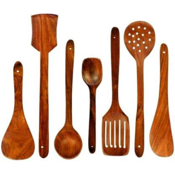 Wooden Serving and Cooking Spoons Wood Brown Spoons