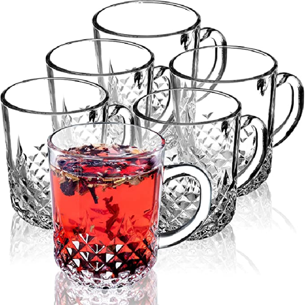 Crystal Clear Toughened Glass Tea Cup with Convenient Solid Handle Cups