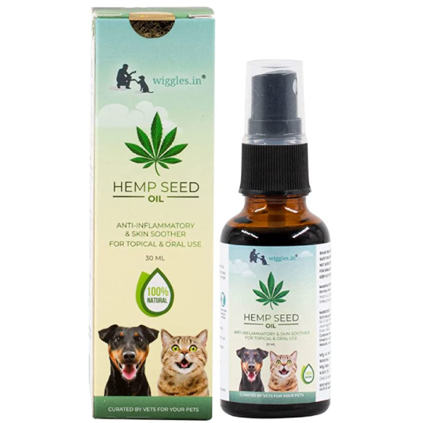 Wiggles Hemp Seed Oil for Dogs Cats Pain Anxiety Relief