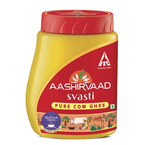 Aashirvaad Svasti Pure Cow Ghee - Desi Ghee with Rich Aroma - 1L 