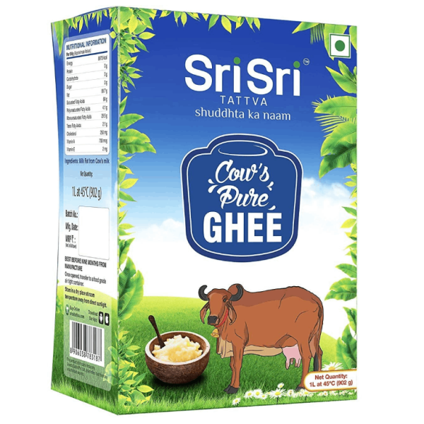 Sri Sri Tattva Cow Ghee - Pure Cow Ghee for Better Digestion and Immunity - 1 Litre (Pack of 1)
