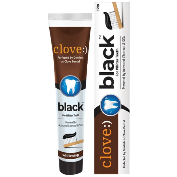 Clove Black Whitening Toothpaste For Whiter Teeth - Powered By Activated Charcoal