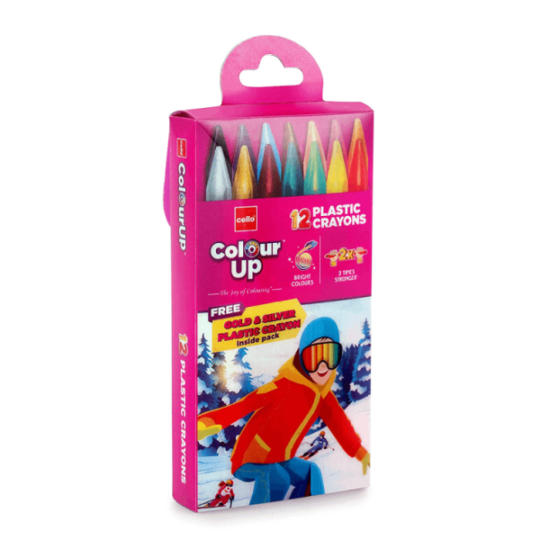 Cello ColourUp Plastic Crayons-Tictac Pouch