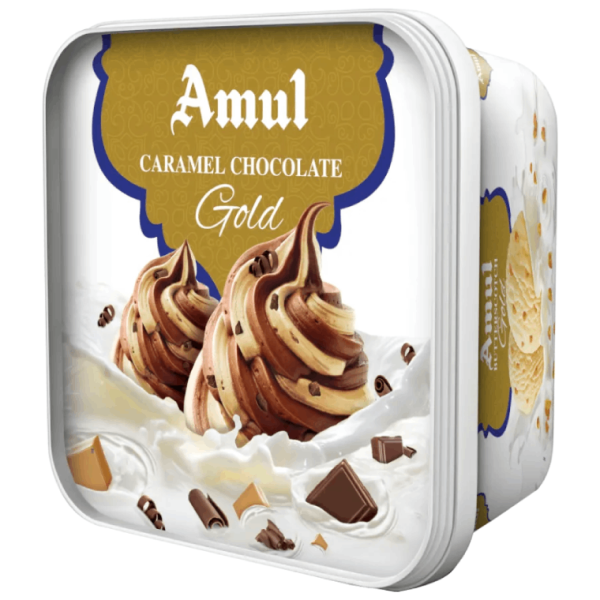 Gold Caramel Chocolate Ice Cream, 1 L Tub