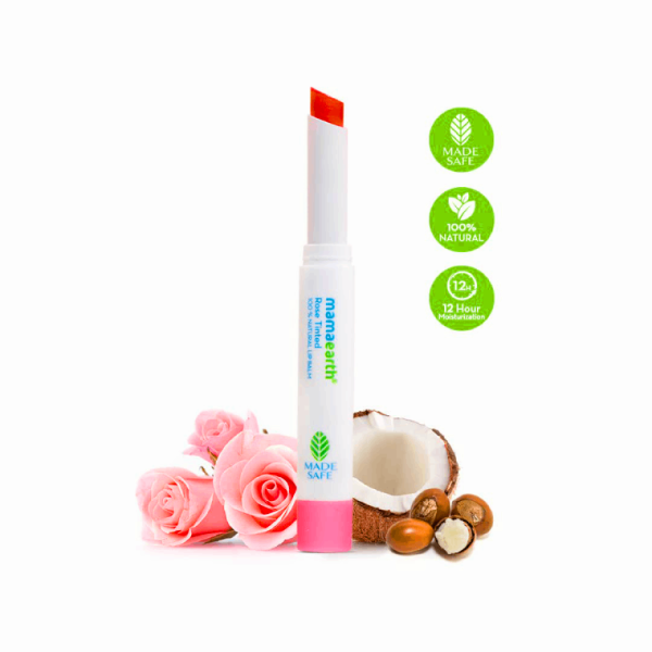 Mamaearth Rose Tinted 100% Natural Lip Balm for bright Lips, With Rose & Castor Oil 