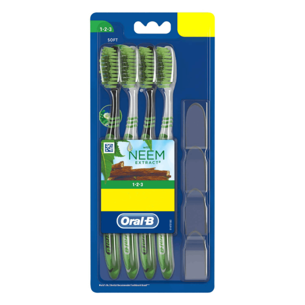 Oral- B 123 Soft manual Toothbrush for adults with Neem Extract