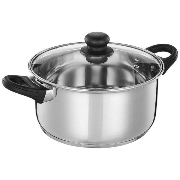 Solimo Stainless Steel Induction Bottom Dutch Oven with Glass Lid