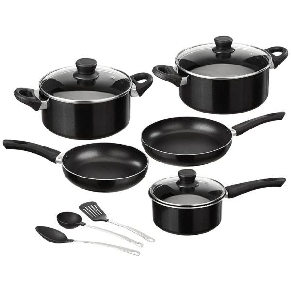 Non-Stick Cookware Set Without Induction Base (Black)