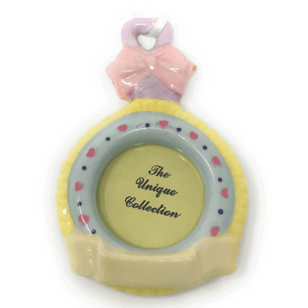 Regency International Ceramic Baby Rattle Picture Frame Christmas Holiday Ornament