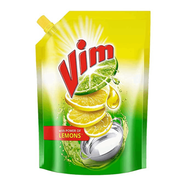 Vim Dishwash Liquid Gel Lemon, With Lemon Fragrance, Leaves No Residue, Grease Cleaner For All Utensils