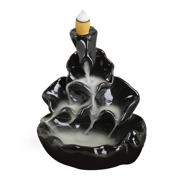 Handcrafted Backflow Smoke Fountain Incense Holder Showpiece Figurine with Free 10 Backflow Incense Cones Sticks