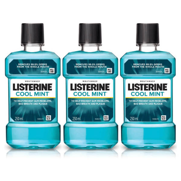 Listerine Cool Mint Mouthwash Liquid, Removes 99.9% Germs