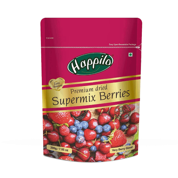 Contains Dried Strawberries, Cranberries, Cherry & Raisins Mix