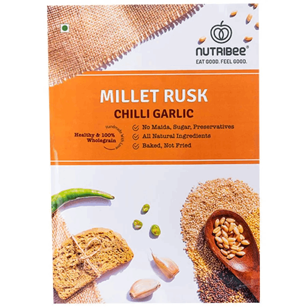 Nutribee Millet Rusk - Chilli Garlic