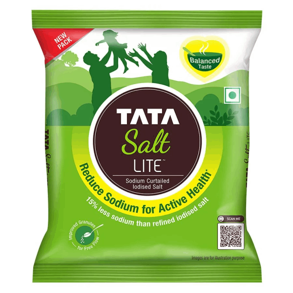 Tata Salt Lite - 15% Low Sodium Iodised Salt, Helps Blood Pressure & For Healthy Lifestyle