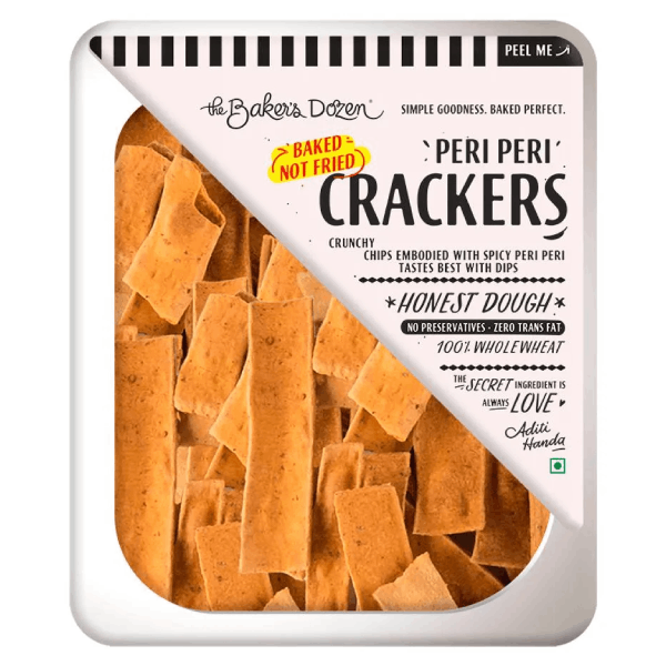 The Baker's Dozen Peri Peri Crackers - 100% Wholewheat