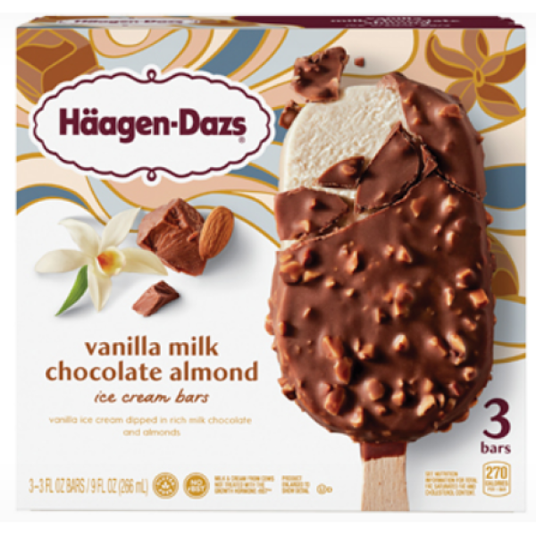 Ice Cream Bars, Vanilla Milk Chocolate Almond